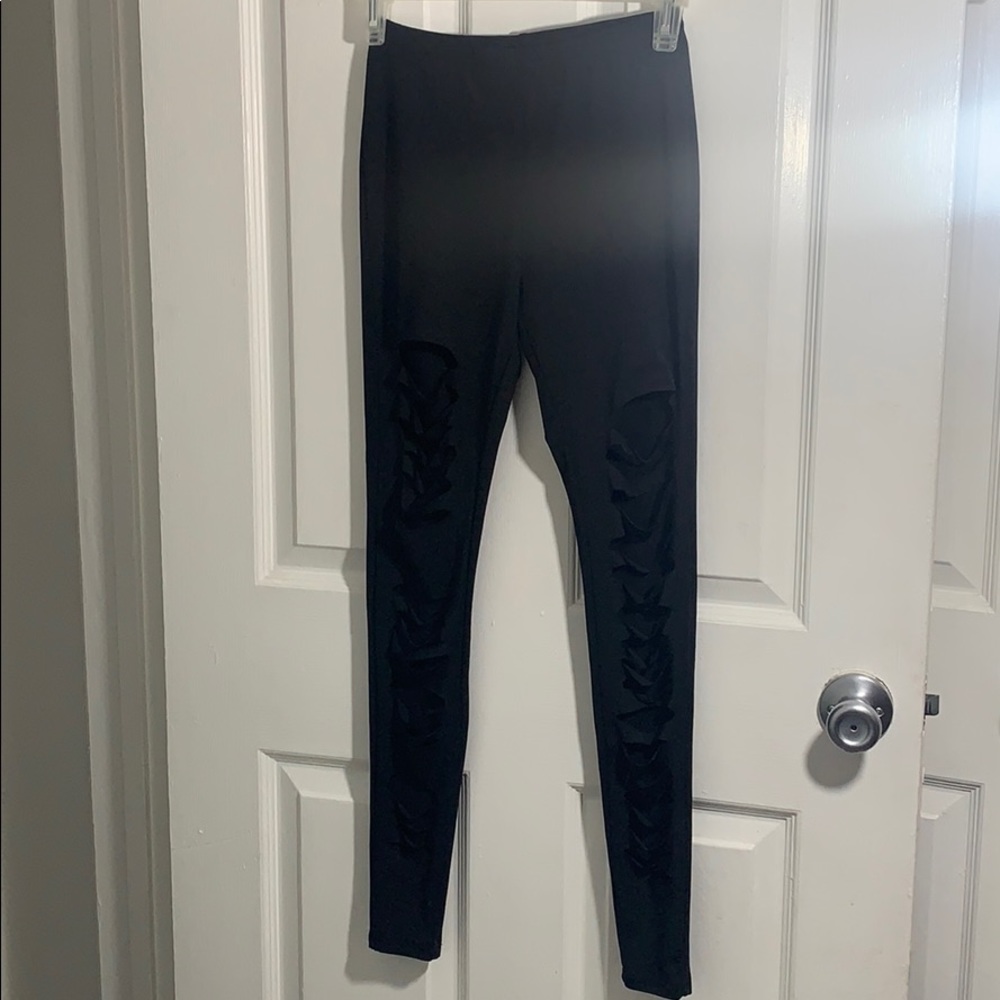 Ripped detail tights